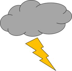 Vector illustration of cloud with thunderbolt weather icon