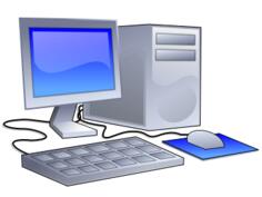 Vector clip art of color PC configuration icon