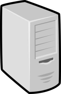 computer unit with thick black border vector clip art
