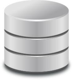 Metallic database icon vector drawing