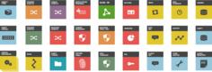 Vector image of cloud components