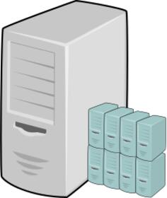 Virtual machine host vector clip art