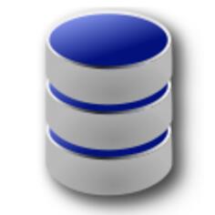 Vector image of blue and gray database symbol