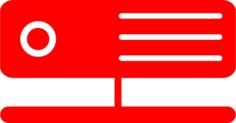Vector drawing of one red server icon