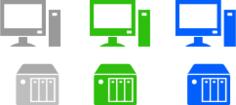 Desktops and servers vector image