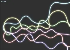 Vector clip art of abstract neon lines
