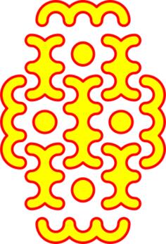 Vector clip art of red and yellow curves pattern