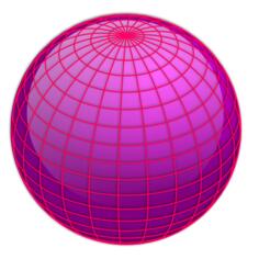 Vector image of pink globe shape