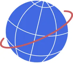 Vector illustration of globe with flight path