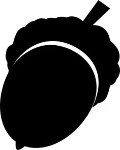 Silhouette vector image of oak nut
