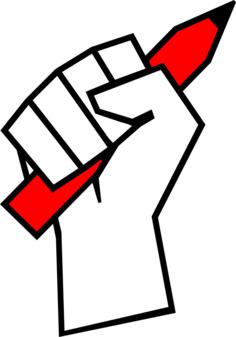 Vector illustration of freedom movement hand with pencil