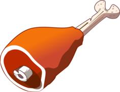 Vector clip art of meat on bone
