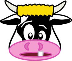 Vector image of old cow