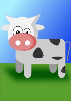 Vector illustration of cute cartoon cow