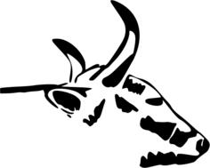 Cow head profile vector graphics