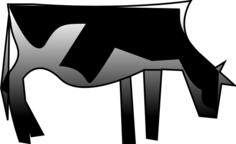 Vector clip art of greyscale cow