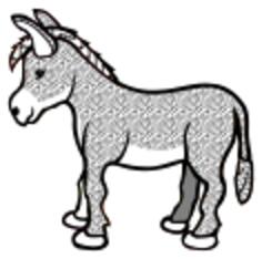 Spotty donkey line art vector clip art
