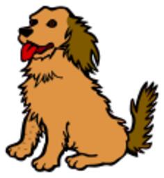 Vector clip art of dog with red tongue