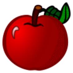 Fresh red apple line art vector clip art