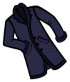 Blue spotty ladies coat line art vector graphics