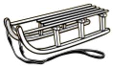 Sled line art vector illustration