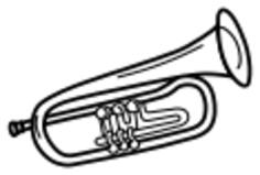 Trumpet line art vector illustration