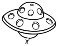 Simple UFO line art vector illustration