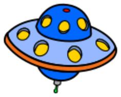 Colored UFO vector clip art