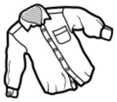 Vector line art illustrationof man's white shirt
