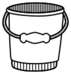 Bucket line art vector illustration