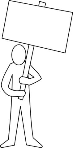 Demonstrator line art vector image