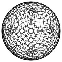 Vector image of wired spiral sphere