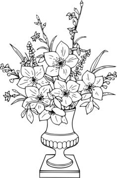 Vector drawing of lily bouquet