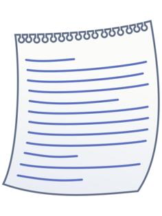 Vector drawing of blue lined writing paper