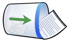 Tipped over trash bin vector clip art