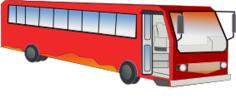 Bus with open front door vector image