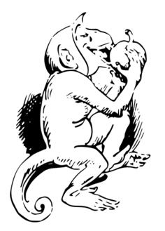 Vector image of ape