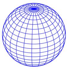 Vector illustration of blue wired globe