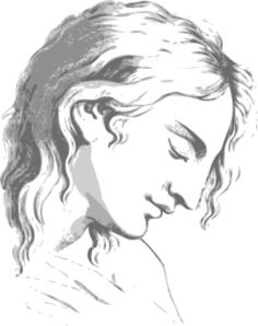 Sad woman vector portrait