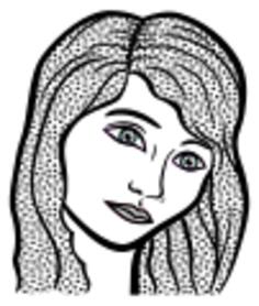 Vector graphics of sad woman's face