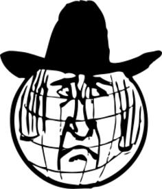 Vector clipart of cowboy globe