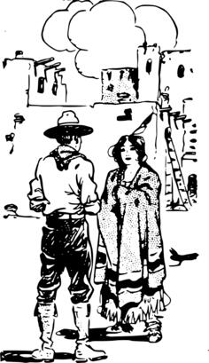 Cowboy and Indian woman vector clip art