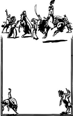 Vector image of cowboy themed border