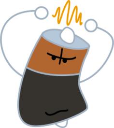 Dancing battery cartoon vector drawing
