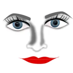 Lady face zoomed in vector graphics