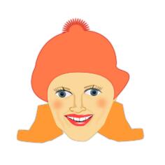 Lady in winter clothes vector illustration