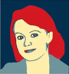 Vector clip art of red-haired female