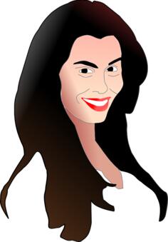 Ugly woman with long hair vector image