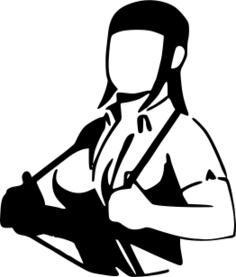 Vector image of faceless woman with suspenders