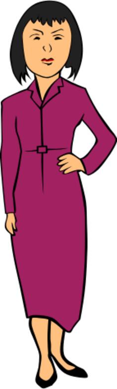 Woman in a purple dress vector graphics
